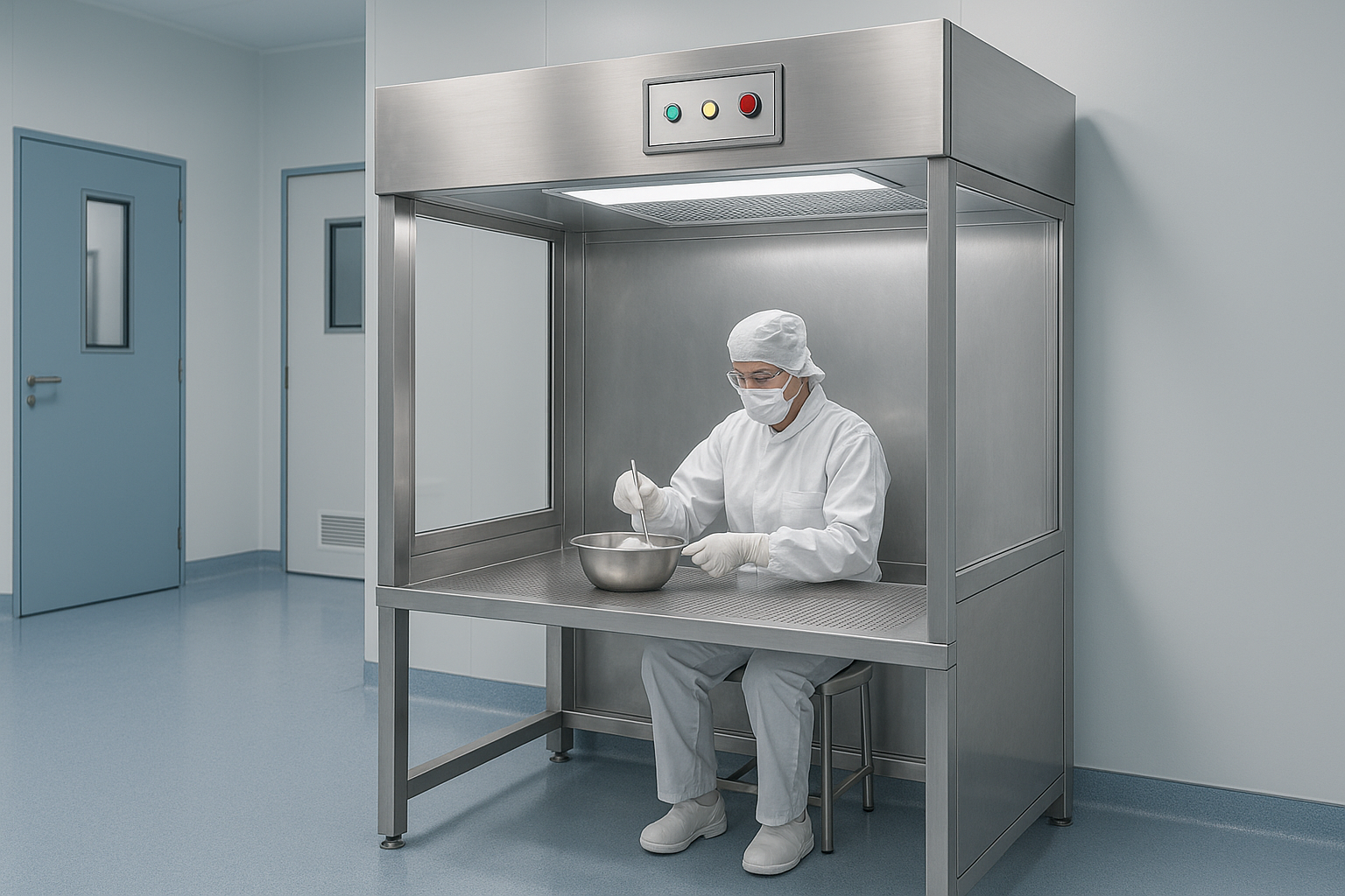 Powder sampling booth